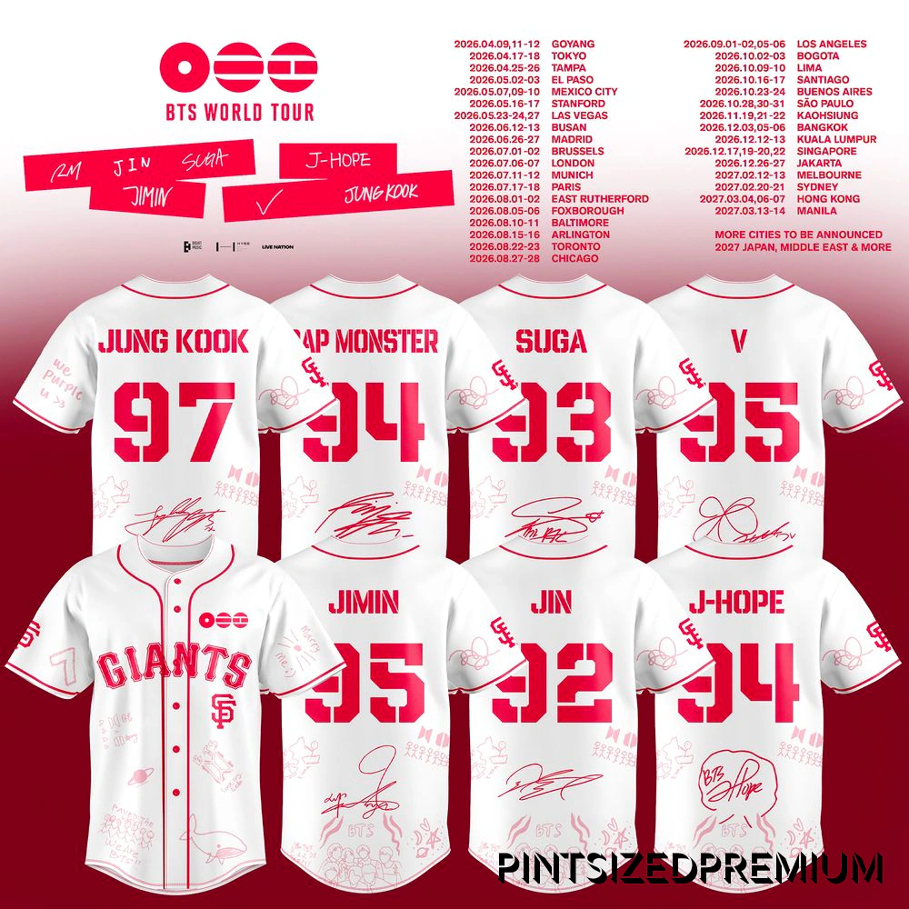 San Francisco Giants x BTS World Tour 2026 Limited Jersey San Francisco Giants x BTS World Tour 2026 Limited Jersey