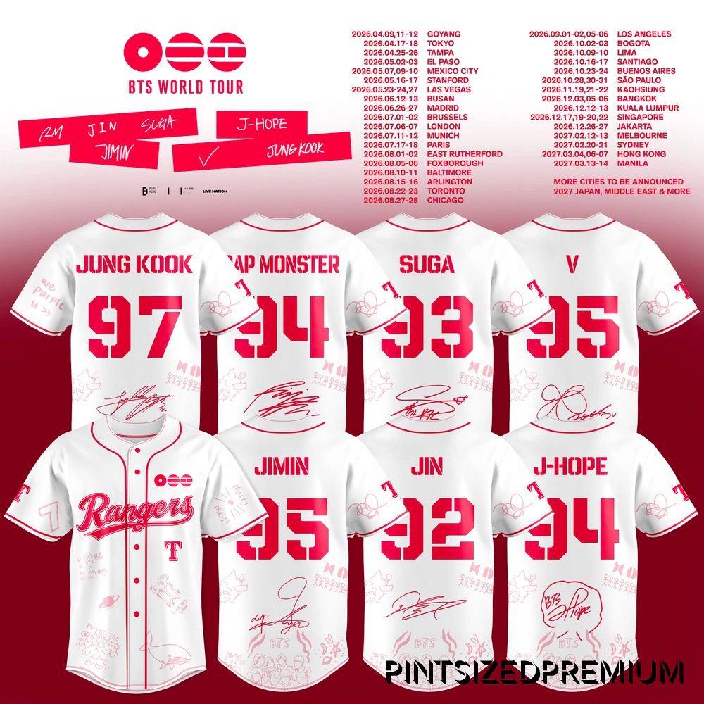 Texas Rangers x BTS World Tour 2026 Limited Jersey Texas Rangers x BTS World Tour 2026 Limited Jersey