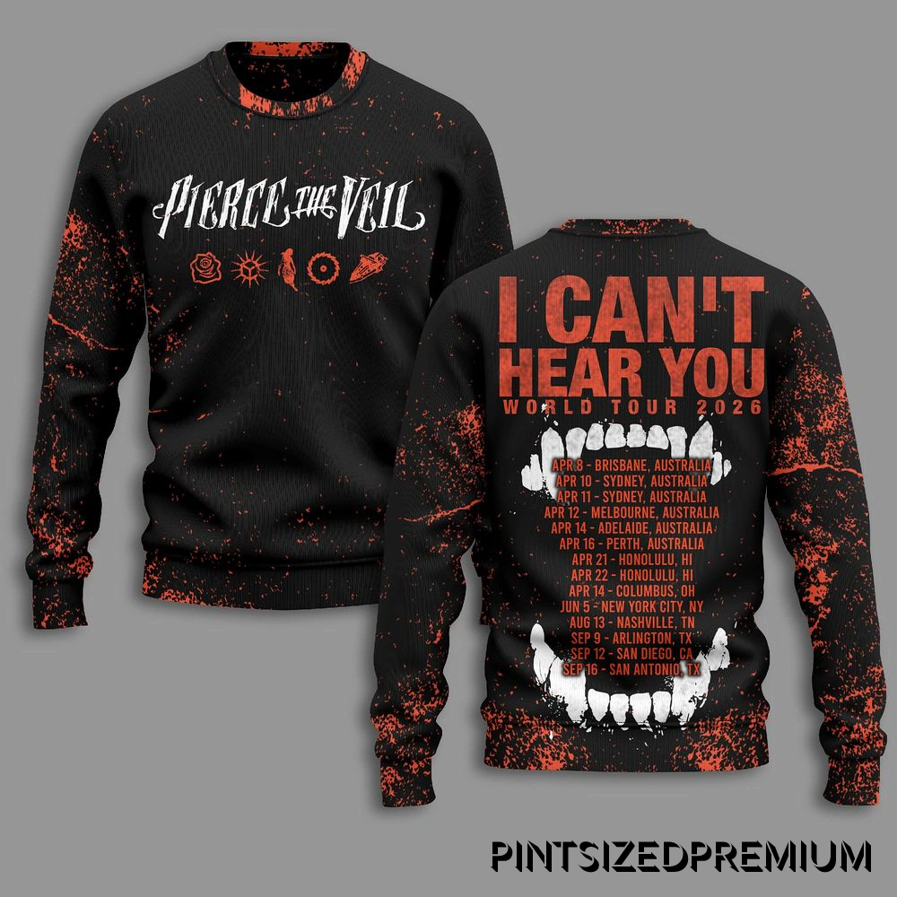Pierce The Veil I Can't Hear You Tour 2026 T-Shirt Pierce The Veil I Can't Hear You Tour 2026 T-Shirt