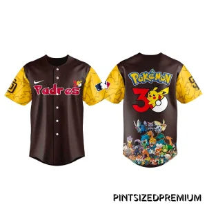San Diego Padres x Pokemon 30th Anniversary Baseball Jersey