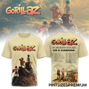 Gorillaz The Mountain Tour 2026 Limited T-Shirt