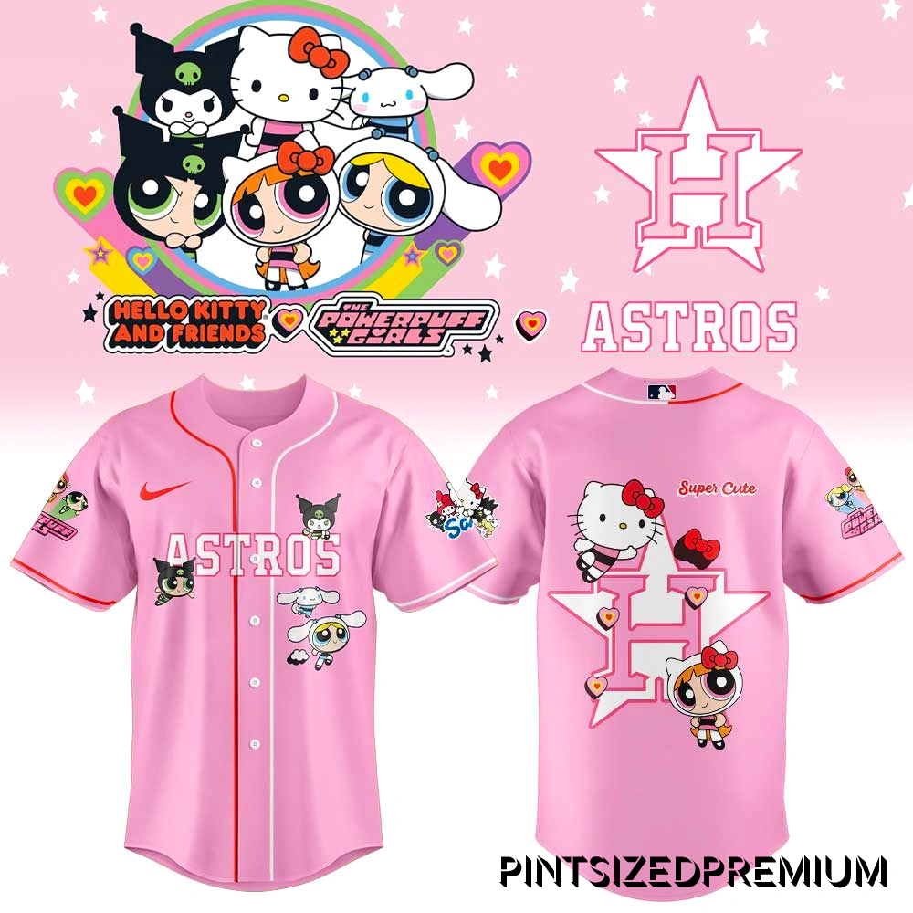 Houston Astros x The Powerpuff Girls & Hello Kitty 2026 Pink Jersey Houston Astros x The Powerpuff Girls & Hello Kitty 2026 Pink Jersey