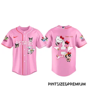 Houston Astros x The Powerpuff Girls & Hello Kitty 2026 Pink Jersey