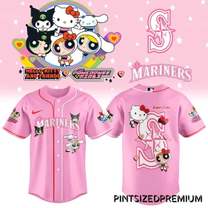 Seattle Mariners x The Powerpuff Girls & Hello Kitty 2026 Pink Jersey Seattle Mariners x The Powerpuff Girls & Hello Kitty 2026 Pink Jersey
